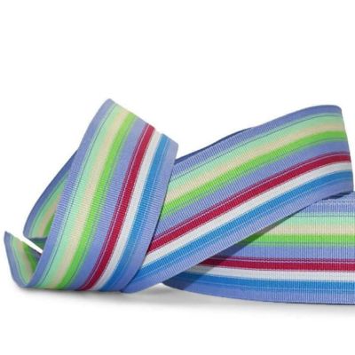 1 Pcs 1 1/2"W Stripe Grosgrain Ribbon Lavender Green Pink Blue White Color 5 Yards, Stripe Ribbon for Gift Wrapping | #AA120RK
