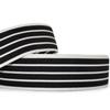 1 Pcs 1 1/2"W Stripe Grosgrain Ribbon White Black Color 5 Yards, Stripe Ribbon for Gift Wrapping | #AA120RK view 1