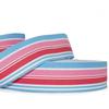1 Pcs 1 1/2"W Stripe Grosgrain Ribbon Blue Pink White Color 5 Yards, Stripe Ribbon for Gift Wrapping | #AA120RK view 1