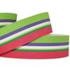 1 Pcs 1 1/2"W Stripe Grosgrain Ribbon Pink Green Purple White Color 5 Yards, Stripe Ribbon for Gift Wrapping | #AA120RK view 1