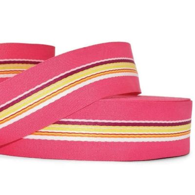 1 Pcs 1 1/2"W Stripe Grosgrain Ribbon Pink Yellow Orange Red Color 5 Yards, Stripe Ribbon for Gift Wrapping | #AA120RK