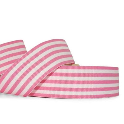 1 Pcs 1 1/2"W Stripe Grosgrain Ribbon Pink White Color 5 Yards, Stripe Ribbon for Gift Wrapping | #AA120RK