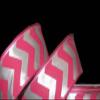 1 Pcs 1 1/2"W Chevron Stripe Zig Zag Satin Wired Ribbon Pink White 5 Yards, Ribbon for Gift Wrapping | #AA120RK view 1