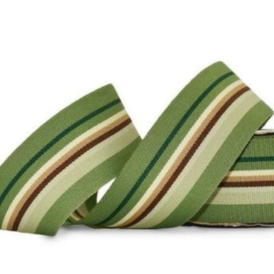 1 Pcs 1 1/2"W Stripe Grosgrain Spool Green Brown 10 Yards, Stripe Ribbon for Gift Wrapping | #AA120RK