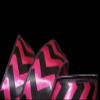 1 Pcs 1 1/2"W Chevron Stripe Zig Zag Satin Wired Ribbon Pink Black 5 Yards, Ribbon for Gift Wrapping | #AA120RK view 1