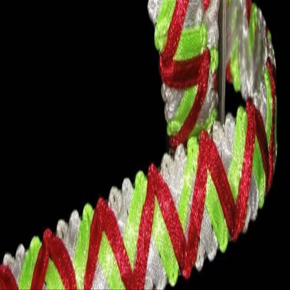 1 Pcs 5/8"W Zig Zag Braid Trim Ribbon Red Neon Yellow White 3 Yards, Ribbon for Gift Wrapping | #AA120RK