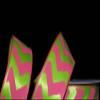 1 Pcs 1 1/2"W Chevron Stripe Zig Zag Satin Wired Ribbon Pink Green 5 Yards, Ribbon for Gift Wrapping | #AA120RK view 1