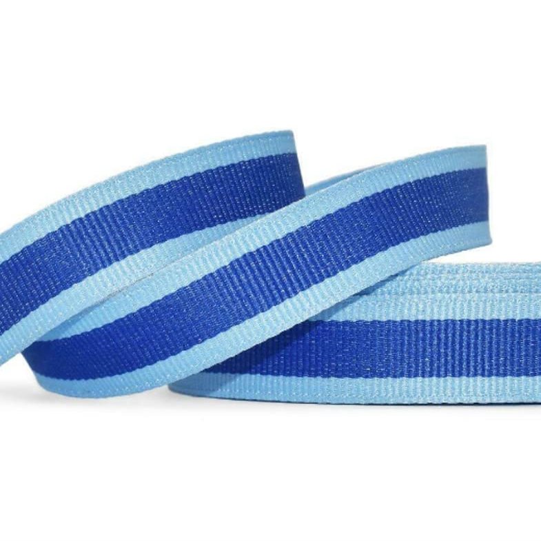 1 Pcs 5/8"W Stripe Grosgrain Ribbon Blue Edge 10 Yards, Stripe Ribbon for Gift Wrapping | #AA120RK