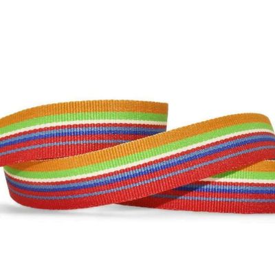 1 Pcs 5/8"W Stripe Grosgrain Ribbon Red Gold Blue Green White 10 Yards, Stripe Ribbon for Gift Wrapping | #AA120RK