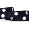 1 Pcs 3/8"W Polka Dot Grosgrain Ribbon Navy Blue White 10 Yards, Ribbon for Gift Wrapping | #AA120RK view 1