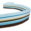 1 Pcs 7/8"W Striped Grosgrain Ribbon Blue Brown 5 Yards, Stripe Ribbon for Gift Wrapping | #AA120RK view 1