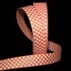 1 Pcs 5/8"W Checked Gingham Woven Jacquard Ribbon Orange White 5 Yards, Gingham Ribbon for Gift Wrapping | #AA120RK view 1