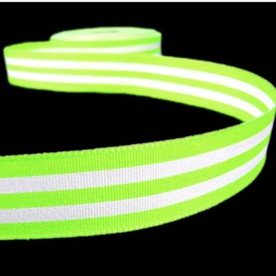 1 Pcs 7/8"W Striped Grosgrain Ribbon Lime Green White 5 Yards, Stripe Ribbon for Gift Wrapping | #AA120RK