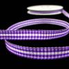 1 Pcs 1/4"W Spool Mini Check Gingham Plaid Ribbon Purple White 25 Yards, Gingham Ribbon for Gift Wrapping | #AA120RK view 1