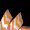1 Pcs 2 1/2"W Chevron Stripes Satin Wired Ribbon Light Orange White 5 Yards, Chevron Ribbon for Gift Wrapping | #AA120RK view 1