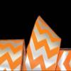 1 Pcs 2 1/2"W Chevron Stripes Satin Wired Ribbon Orange White 5 Yards, Chevron Ribbon for Gift Wrapping | #AA120RK view 1