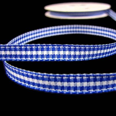 1 Pcs 1/4"W Spool Mini Check Gingham Plaid Ribbon Royal Blue White 25 Yards, Gingham Ribbon for Gift Wrapping | #AA120RK