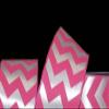1 Pcs 2 1/2"W Chevron Stripes Satin Wired Ribbon Pink White 5 Yards, Chevron Ribbon for Gift Wrapping | #AA120RK view 1