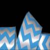 1 Pcs 2 1/2"W Chevron Stripes Satin Wired Ribbon Turquoise Blue White 5 Yards, Chevron Ribbon for Gift Wrapping | #AA120RK view 1