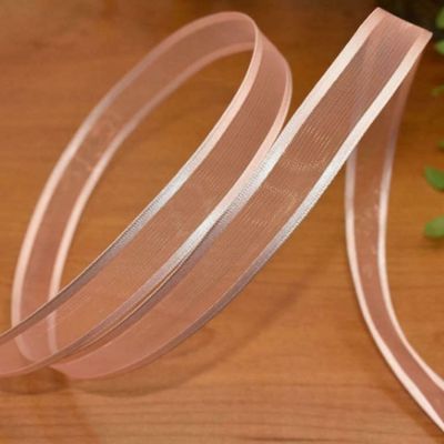 1 Pcs 5/8"W Sheer Satin Edge Wired Ribbon Light Coral 10 Yards, Ribbon for Gift Wrapping | #AA120RK