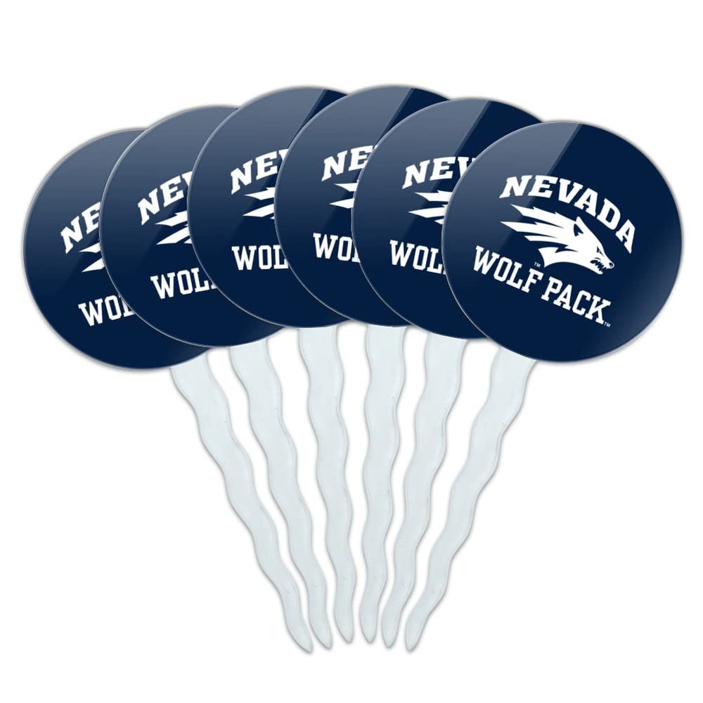 GRAPHICS & MORE University of Nevada, Reno Wolf Pack Cupcake Picks Toppers Decoration Set of 6