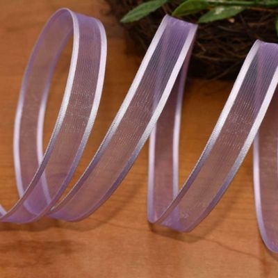 1 Pcs 5/8"W Sheer Satin Edge Wired Ribbon Light Orchid Pastel Purple 10 Yards, Ribbon for Gift Wrapping | #AA120RK