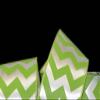 1 Pcs 2 1/2"W Chevron Stripes Satin Wired Ribbon Green White 5 Yards, Chevron Ribbon for Gift Wrapping | #AA120RK view 1