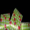 1 Pcs 2 1/2"W Checked White Satin Wired Ribbon Red Cherry Cherries Green 5 Yards, Ribbon for Gift Wrapping | #AA120RK view 1