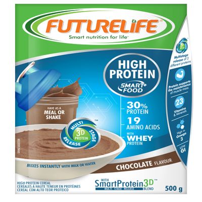FUTURELIFE Smart Food - High Protein | 500g/17.6oz | 30g in Protein | Gluten Free | Keto Friendly | 19 Vitamins & Minerals | High in Fiber | Low GI | High in Omega 3 | (Chocolate, 2)
