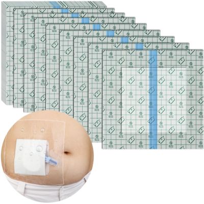 25 Pcs Waterproof Dialysis Catheter Shower Cover + Non-Stick Center Pad, Peritoneal Dialysis Port Shields Protector Dressing for Picc Line Feeding Tube Chest Chemo Wound Bandages 8"x8"