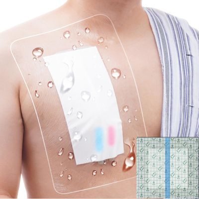 25 Pcs Waterproof Dialysis Catheter Shower Cover + Non-Stick Center Pad, Peritoneal Dialysis Port Shields Protector Dressing for Picc Line Feeding Tube Chest Chemo Wound Bandages 9"x9"