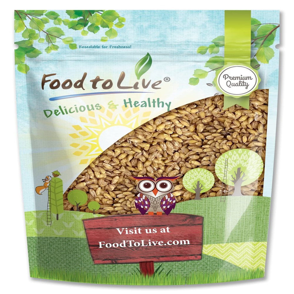 Food to Live Hulled Barley Grain, 3 Pounds - 100% Whole Grain, Vegan, Great for Home Baking, Brewing, Grinding. Rich in Selenium, Fiber. Perfect for Chili, Hot Cereal, Soup. Bulk Seeds. Made in USA