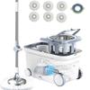 Michao Spin Mop Bucket Deluxe 360 Spinning Floor Cleaning System with 6 Microfiber Replacement Head Refills,62" Extended Handle,4X Wheel for Home Cleaning view 1