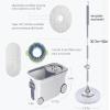 Michao Spin Mop Bucket Deluxe 360 Spinning Floor Cleaning System with 6 Microfiber Replacement Head Refills,62" Extended Handle,4X Wheel for Home Cleaning view 2