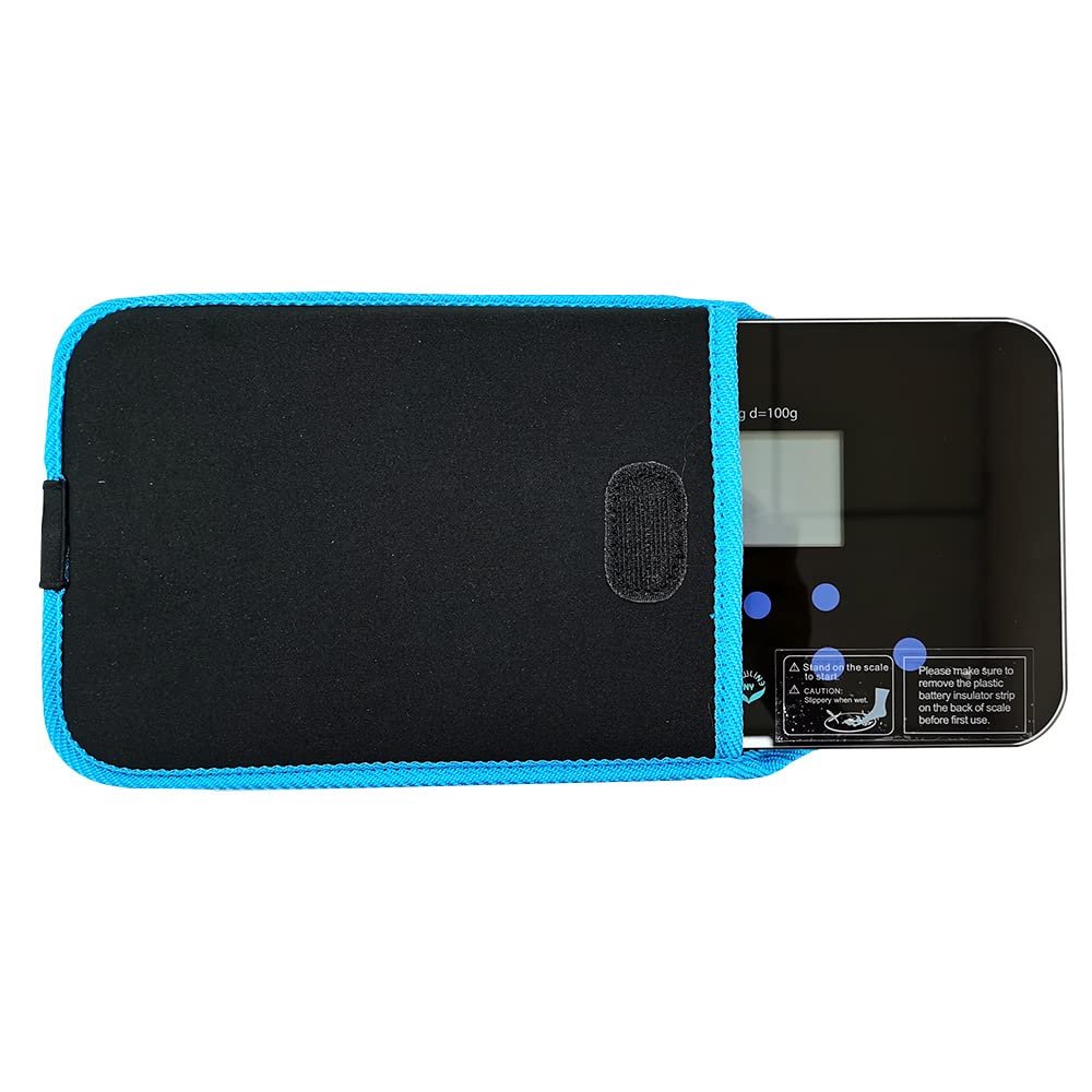 NEWLINE NY Step-on Super Mini Smallest Travel Bathroom Scale with Protection Sleeve: SBB0638SM-TW(Trendy Wave)+S002BU