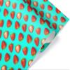 Turquoise Strawberry Gift Wrap, 12 foot x 30 inch roll view 1