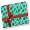 Turquoise Strawberry Gift Wrap, 12 foot x 30 inch roll view 3