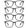 4 Pairs Mens Womens Unisex Big Frame Reading Glasses Blue Light Blocking Readers (8082S BK x 4, 1, multiplier_x) view 2