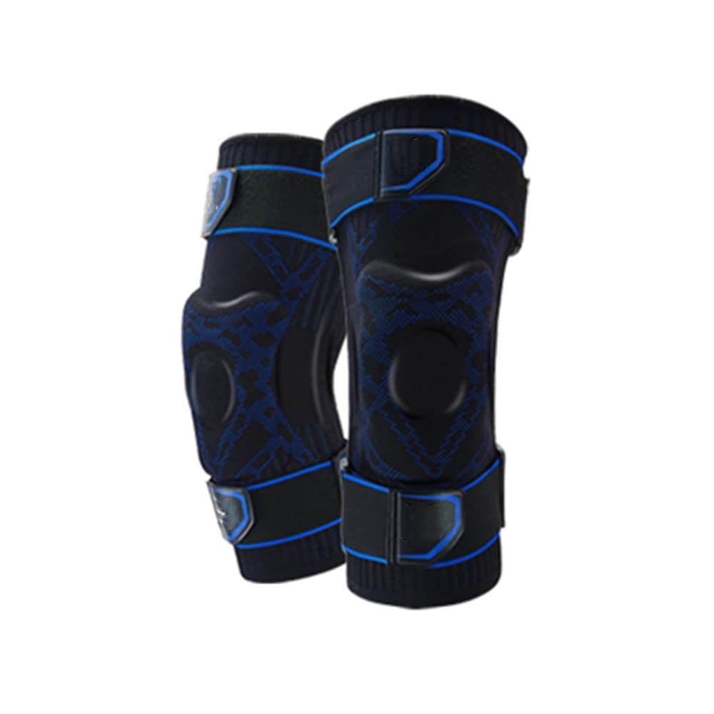 LTLCLZ 1Pcs Knee Patella Protector Brace Silicone Spring Knee Pad Basketball Running Knee Sleeve Support Sports Kneepads,Black,M