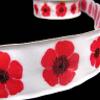 1 Pcs 1 1/2"W Flowers Wired Ribbon Red Black 5 Yards, Flowers Ribbon for Gift Wrapping | #AA120RK view 1