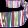 1 Pcs 2 1/2"W Sheer Wired Ribbon Lavender Purple Pink Green White Blue 5 Yards, Stripe Ribbon for Gift Wrapping | #AA120RK view 1