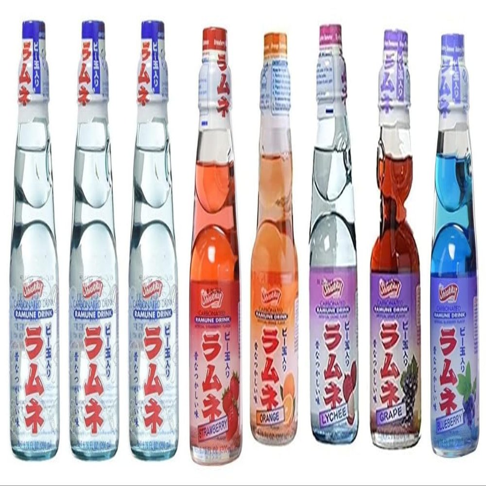 RAMUNE Japanese Soft Drink Variety, 8-Pack, 6.76 Fluid Ounce Each