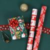 Aimyoo Kids Christmas Wrapping Paper Jumbo Roll, Green Xmas Gift Wrap Paper 17 inx 32 ft, Cute Snowman Santa Red Stockings Holly Bells Merry Christmas Letters Design view 4