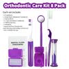 Braces Cleaning Kit for Teeth, Portable Orthodontic Toothbrush Kit Oral Care Dental Travel Kit - Interdental Brush Dental Wax Dental Floss Toothbrush Box (Purple B) view 2