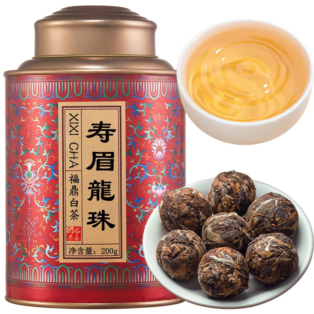 XIXICHA White Tea 2013 Shou Mei Dragon Pearls Tea FudingWhiteTea Balls Tea Chinese White Tea 7oz planting-Rich in antioxidants
