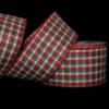 1 Pcs 2 1/2"W Plaid Gingham Wired Ribbon Red Green 10 Yards, Ribbon for Gift Wrapping | #AA120RK view 1
