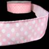1 Pcs 1 1/2"W Baby Polka Dot Wired Ribbon Light Pink Pastel 5 Yards, Ribbon for Gift Wrapping | #AA120RK view 1