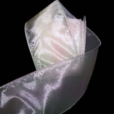 1 Pcs 2 1/2"W Sheer Wired Ribbon Light Pink Yellow Green Ombre 10 Yards, Ribbon for Gift Wrapping | #AA120RK