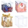 100 Pcs Clear Favor Boxes Plastic Clear Gift Boxes 4 x 4 x 4 Inch Candy Transparent PVC Gift Package for Teacher Students Back to School Wedding Bridal Baby Shower Party Cupcake Macaron Candy Cookie view 1
