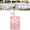 50pcs Favor Boxes 2 6x2 6x2 6 inches tissueBoxes, SmallBoxes, with Ribbons Candy Box for Wedding Favors Infants Shower Bridal Shower Birthday Party (Pink), SmallBoxes, 50pcs Favor Bo view 3